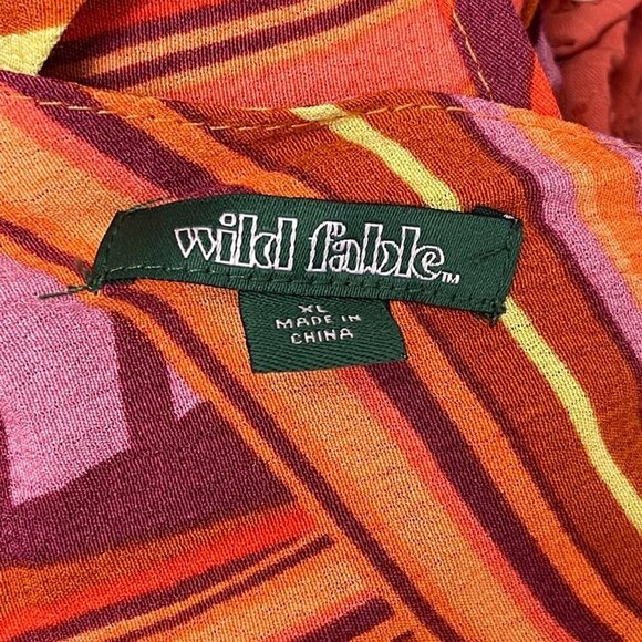 WILD Fable Pink Multistripe Woven Slip Dress XL - Picture 5 of 6